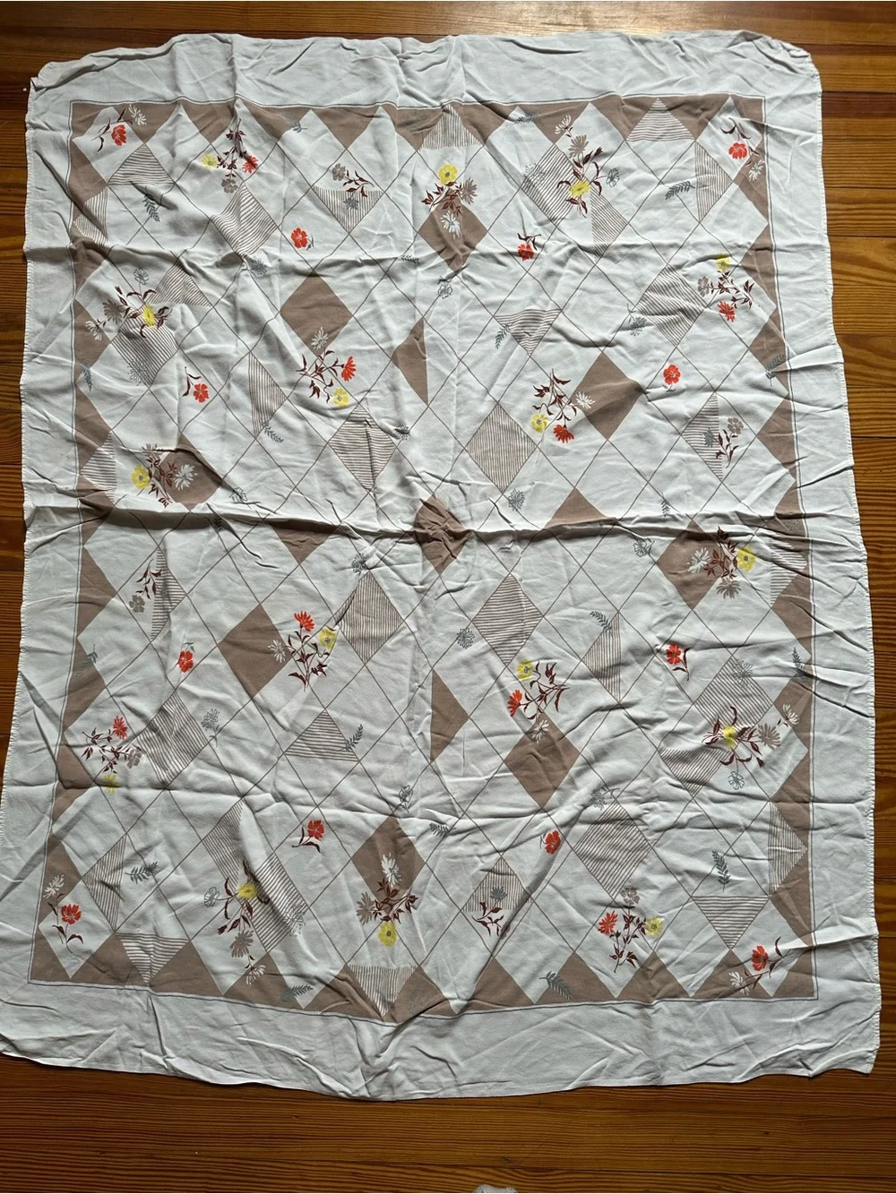 ✨5/$25 Vintage Floral Tablecloth 40” x 50”
